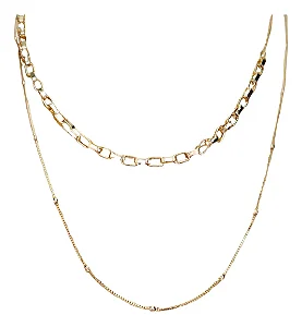 Colar Corrente Choker Feminino Dourado