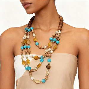 Colar De Miçangas - Cores Claras