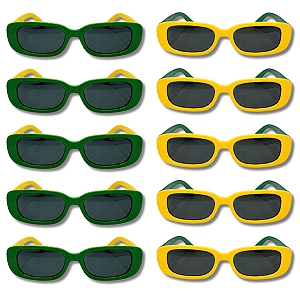 Kit 10 Óculos Escuro Vintage Joma Brasil Copa Mundo Torcida Verde Amarelo
