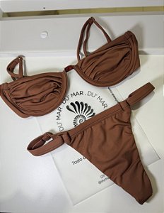 Biquíni Duda marrom com aro.
