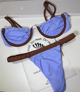 Biquíni Duda Azul com Marrom