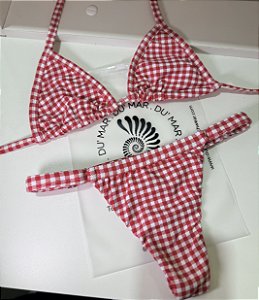 Biquíni cortininha Xadrez Vermelho
