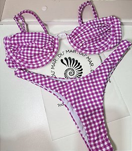 Biquíni Duda xadrez pink