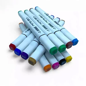 Kit Canetinha com 12 Marcadores Permanentes e Estojo Organizador HB12 / CY811