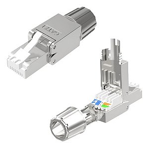 10 Conector Rj45 Cat7 Blindado Tool-less 10 Gigabit Ethernet