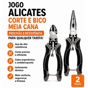 Jogo Alicate Corte E Bico Meia Cana