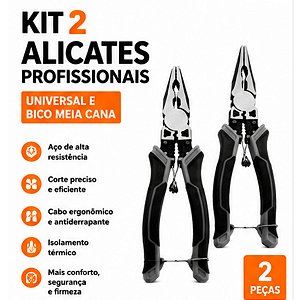 Kit Alicates Profissionais Universal E Bico Meia Cana