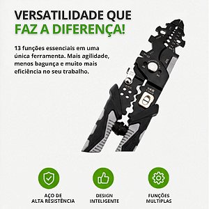 Alicate Multifuncional 25 Em 1 Cortar Desencapar Crimpar Fio