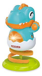 Dino Ritmo Divertido Brinquedo Interativo Luz Som Azul-turquesa