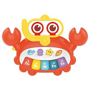 Brinquedo Pianinho Musical Caranguejo Divertido Colorido