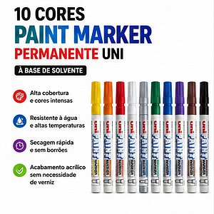 10 Cores Caneta Permanente Uni Paint Marker