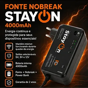 Mini Nobreak 4000mah Para Roteador Cftv Onu Câmera Tv Box