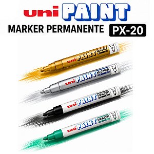 4 Canetas Marcadores Permanentes Uni Paint Marker Px-20