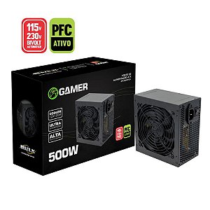 Fonte de alimentação Gamer ATX 500W BPC/500PFCA Bivolt Automático PFC Ativo - Ul