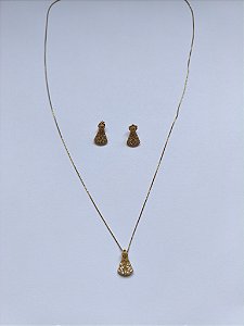 Conjunto Nossa Senhora Aparecida Cravejado Dourado