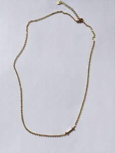 Colar Inicial Letra I Dourado Feminino