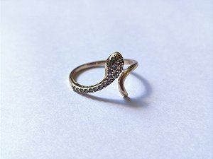 Anel Cobra Ajustável com Zircônias