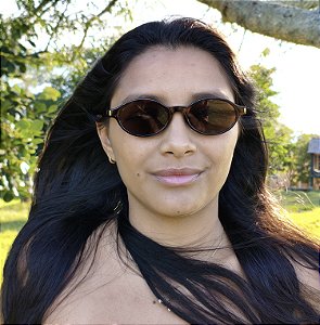 Óculos de Sol Oval Mia Marrom Camuflado