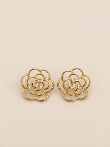 Brinco Dourado Flor Orgânica