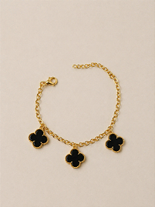 Pulseira trevos pretos
