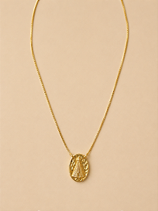Colar Nossa Senhora Banho Dourado