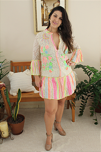 CHEMISE FLORES ROSA NEON- AFRODITE