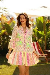 CHEMISE FLORES ROSA NEON- AFRODITE