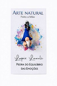 Colar Duende Biscuit com Lápis Lazuli - Equilíbrio das Emoções e Sabedoria