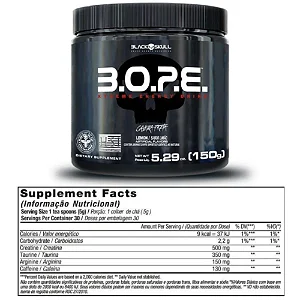 PRÉ TREINO B.O.P.E POTE 150G - BLACK SKULL