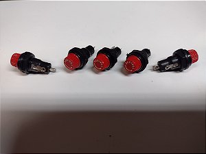 PORTA FUSÍVEL DE PAINEL 20mm VERMELHO REDONDO