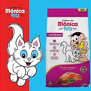 Ração Gatos Super Premium Turma Da Mônica Castrado Sal e Vegetais 2,5kg