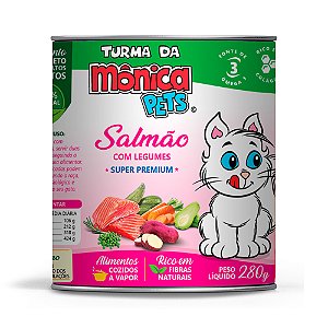 Ração Úmida Turma da Mônica Pets para Gatos Sabor Salmão com Legumes 280g