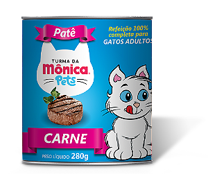 Ração Úmida Turma da Mônica Pets Patê para Gatos Adultos Sabor Carne 280 g
