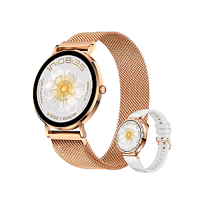 Smartwatch feminino Aura Ella 38mm - Design Elegante, Saúde e Notificações Inteligentes