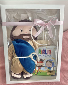 Kit Bíblia do Bebê com Jesusinho Pelúcia