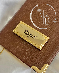 BÍBLIA SAGRADA PERSONALIZADA AVE MARIA - CAPA EM COURO LEGÍTIMO