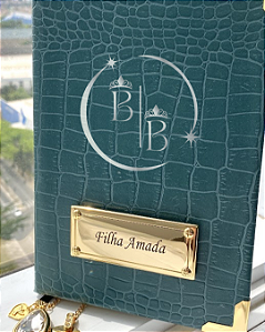 BÍBLIA SAGRADA PERSONALIZADA ESTUDO DA MULHER - CAPA EM COURO LEGÍTIMO