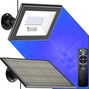 Refletor Solar Jardim 60 Leds 600x Colorida Verde Amarela Azul Vermelha Spot Luminária Chão Parede