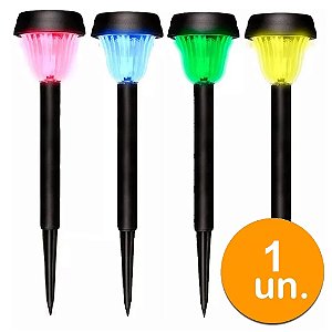 Luminárias Solar Jardim Led Verde Amarela Branca Colorida Azul Vermelha Balizador Poste Automática