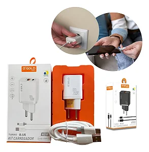 CARREGADOR TURBO USB/TIPO C 15PRO CA42-5 40W 1M A'GOLD