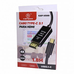 CABO ADAPTADOR TIPO C 3.1 PARA HDMI KAPBOM KAP-V099