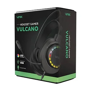 HEADSET GAMER VULCANO LED RAINBOW USB MICROFONEN VINIK