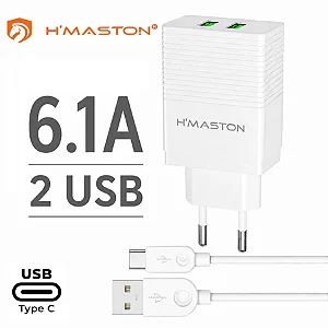 CARREGADOR CELULAR TIPO C 2 USB H'MASTON Y46-3