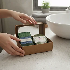 Kit Sabonete Artesanal de Sal Grosso/Ervas e Cheirinho de Bebe