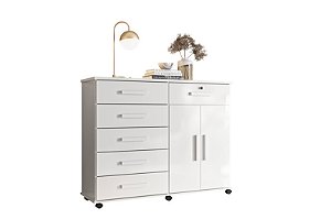 Cômoda Platina Branco Brilho