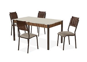 CJ172-PRO.MS ATUALE DC RT. 1,20X0,80 VD SERIG-4 CAD.DALIA JUNCO DC - C  BC-80 - TUBO MARRON - TRAVA NOGAL - VIDRO OFF WH