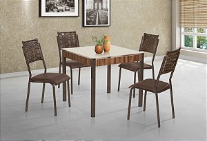 CJ172-PRO.MS ATUALE DC QD. 0,80X0,80 VD SERIG-4 CAD.DALIA JUNCO DC - C BC-82 - TUBO MARRON - TRAVA NOGAL - VIDRO OFF W