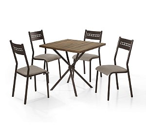 CONJUNTO MESA LIZ DC QD. 0,80X0,80 MDP-4 CAD.TITANIUM DC - C - BC-80 - MR - MR - NT