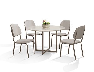 CONJUNTO MESA ROMANA DC 1,10 MDF C/VIDRO-4 CAD.NAPOLI DC - F/V A - A-512 - A-508 - FENDI - FENDI - OFW