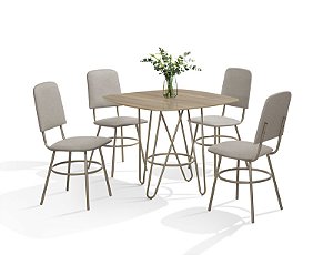 CONJUNTO MESA LAIS DC QD. 0,90X0,90 MDF-BP-4 CAD.LAIS DC - C - BC-81 - CHAMP - CHAMP - CAN